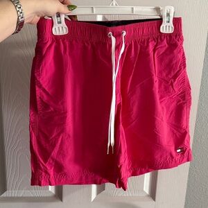 Tommy Hilfiger Hot Pink Swim Shorts with White Drawcord